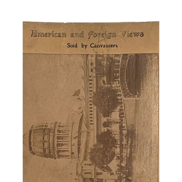 Antique Stereoscope Stereograph Real Photo Sepia Tone No37 Illinois Building See - Picture 3 of 6